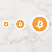 Bitcoin-Kryptowährung-Logo Konfetti (Vorderseiten)