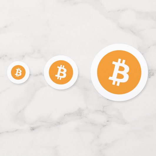 Bitcoin-Kryptowährung-Logo Konfetti (Vorderseiten)