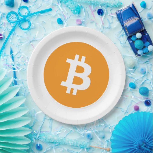 Bitcoin-Kryptowährung-Logo Pappteller (Party)