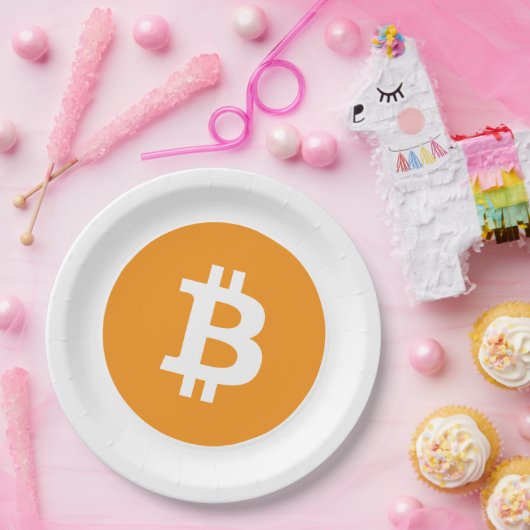 Bitcoin-Kryptowährung-Logo Pappteller (Party)