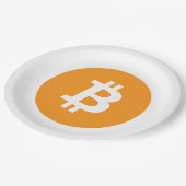 Bitcoin-Kryptowährung-Logo Pappteller (Schrägansicht)
