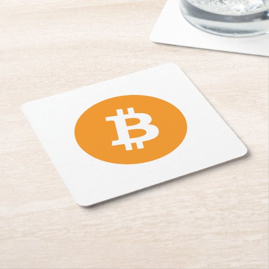 Bitcoin-Kryptowährung-Logo Rechteckiger Pappuntersetzer (angewinkelt)