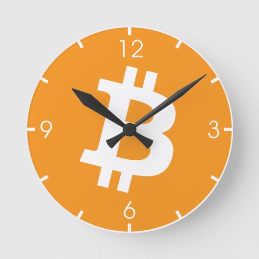 Bitcoin-Kryptowährung-Logo Runde Wanduhr (Vorderseite)
