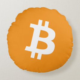 Bitcoin-Kryptowährung-Logo Rundes Kissen