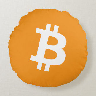 Bitcoin-Kryptowährung-Logo Rundes Kissen