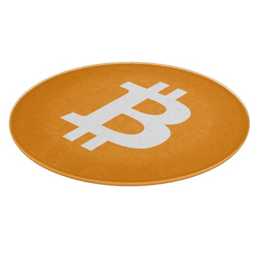 Bitcoin-Kryptowährung-Logo Schneidebrett (Ecke)