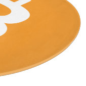 Bitcoin-Kryptowährung-Logo Schneidebrett (Ecke)
