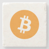 Bitcoin-Kryptowährung-Logo Steinuntersetzer (Vorderseite)
