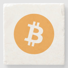 Bitcoin-Kryptowährung-Logo Steinuntersetzer