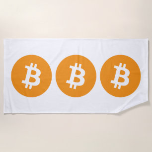 Bitcoin Kryptowährung Logo Strandtuch