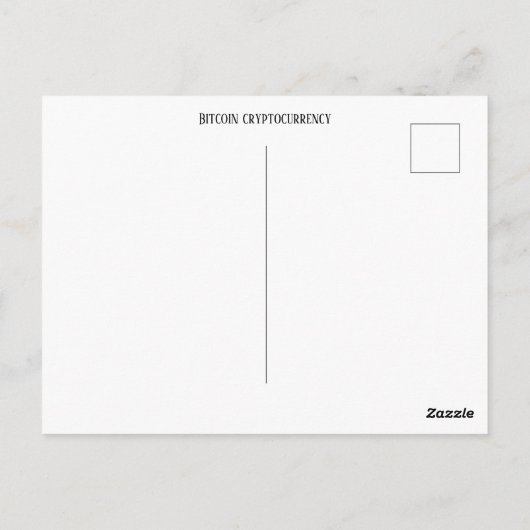 Bitcoin-Kryptowährung Postkarte (Rückseite)
