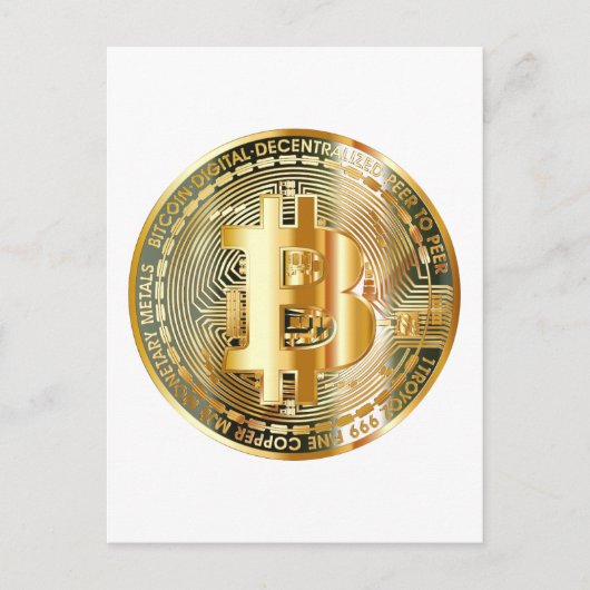 Bitcoin-Kryptowährung Postkarte (Vorderseite)