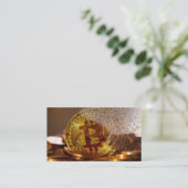 Bitcoin-Kryptowährung Visitenkarte (Stehend Vorderseite)