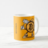 Bitcoin Kryptowährung Witziger Cartoon Personalisi Kaffeetasse (VorderseiteRechts)