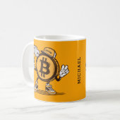 Bitcoin Kryptowährung Witziger Cartoon Personalisi Kaffeetasse (Vorderseite Links)