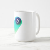 Bitcoin-Kunst (Komet - Stil 2, Weiß) Kaffeetasse (VorderseiteRechts)