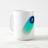 Bitcoin-Kunst (Komet - Stil 2, Weiß) Kaffeetasse (Vorderseite Links)