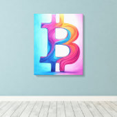 Bitcoin Leinwanddruck (Insitu (Holzboden))