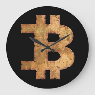 BITCOIN LETTER B VINTAGE CRYPTOCURRENCY GIFT GROßE WANDUHR