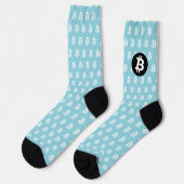 Bitcoin Light Blue Socken (Linkes Detail)