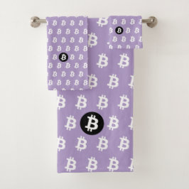 Bitcoin Light Purple Badhandtuch Set