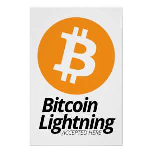 Bitcoin Lightning wird hier akzeptiert Poster