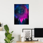 Bitcoin Lila Crypto Galaxy Space Poster (Heimbüro)