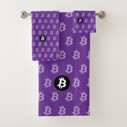 Bitcoin Lila (Stil 2) Badhandtuch Set (Insitu)