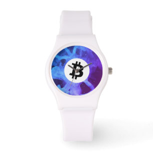 Bitcoin Lila Welle Armbanduhr