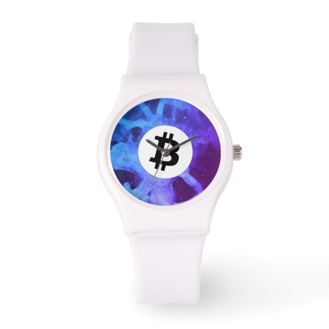 Bitcoin Lila Welle Armbanduhr (Vorderseite)