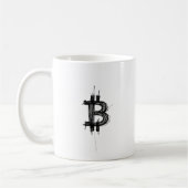 Bitcoin Line Art Logo (Schwarz ₿) Kaffeetasse (Links)