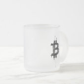 Bitcoin Line Art Logo (Schwarz ₿) Mattglastasse (VorderseiteRechts)
