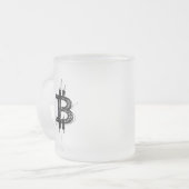Bitcoin Line Art Logo (Schwarz ₿) Mattglastasse (Vorderseite Links)