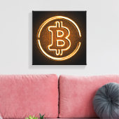 BITCOIN LOGO auf Leinwand Bürodekoration Kryptokun (Insitu (Wohnzimmer))