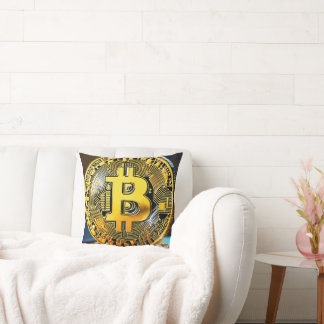 "Bitcoin-Logo bestickte Kissen mit Kissen, die bes