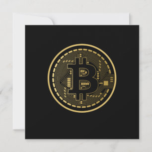 Bitcoin Logo BTC Crypto Mining Cryptocurrency Gift Einladung