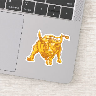 Bitcoin Logo Gold Bull Aufkleber