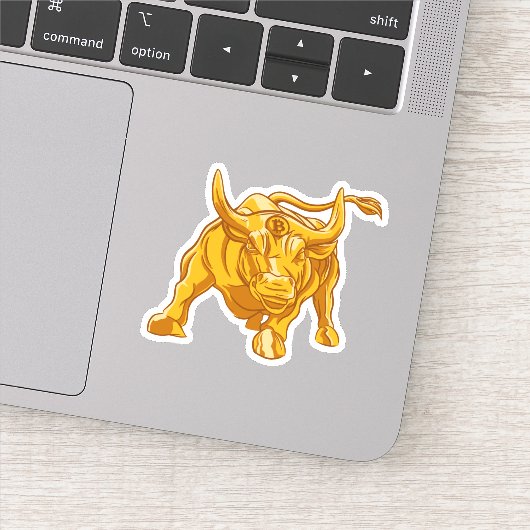 Bitcoin Logo Gold Bull Aufkleber (Detail)