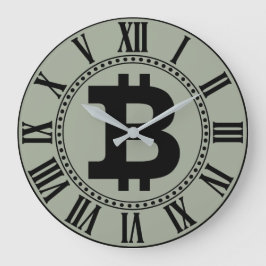 Bitcoin-Logo-Grafik-Geschäft, Bürowand Große Wanduhr
