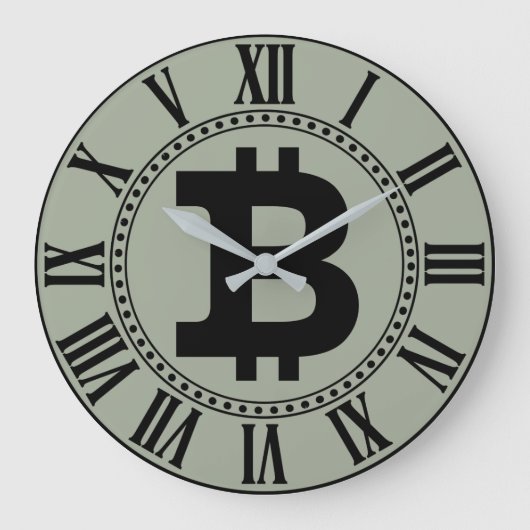 Bitcoin-Logo-Grafik-Geschäft, Bürowand Große Wanduhr (Vorderseite)