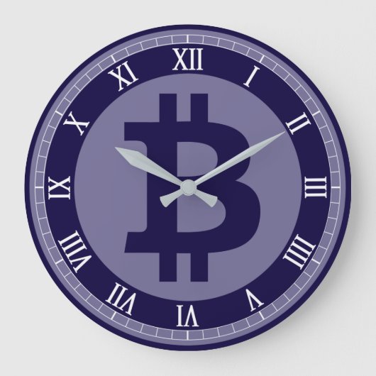 Bitcoin-Logo-Grafik-Geschäft, Bürowand Große Wanduhr (Vorderseite)