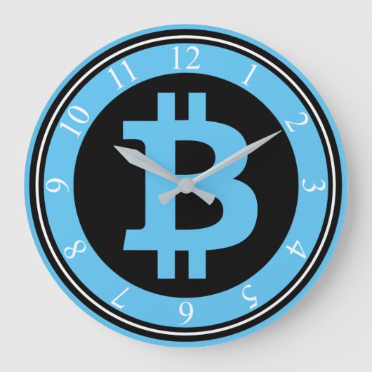 Bitcoin-Logo-Grafik-Geschäft, Bürowand Große Wanduhr (Vorderseite)