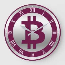 Bitcoin-Logo-Grafik-Geschäft, Bürowand Große Wanduhr