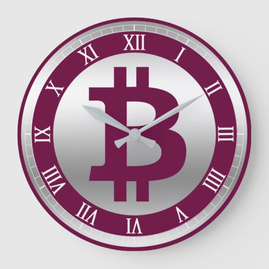 Bitcoin-Logo-Grafik-Geschäft, Bürowand Große Wanduhr (Vorderseite)