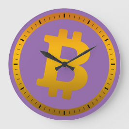 Bitcoin-Logo-Grafik-Geschäft, Bürowand Große Wanduhr