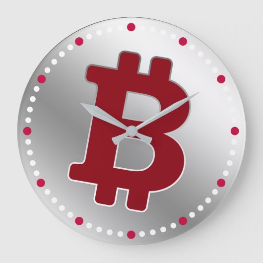 Bitcoin-Logo-Grafik-Geschäft, Bürowand Große Wanduhr (Vorderseite)