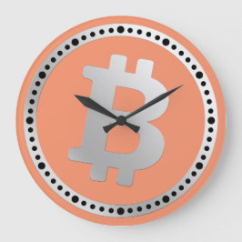 Bitcoin-Logo-Grafik-Geschäft, Bürowand Große Wanduhr