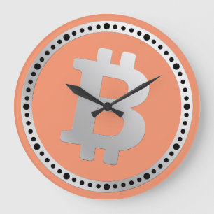 Bitcoin-Logo-Grafik-Geschäft, Bürowand Große Wanduhr