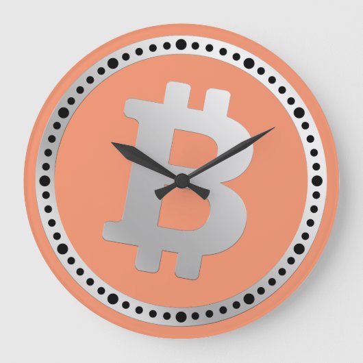 Bitcoin-Logo-Grafik-Geschäft, Bürowand Große Wanduhr (Vorderseite)