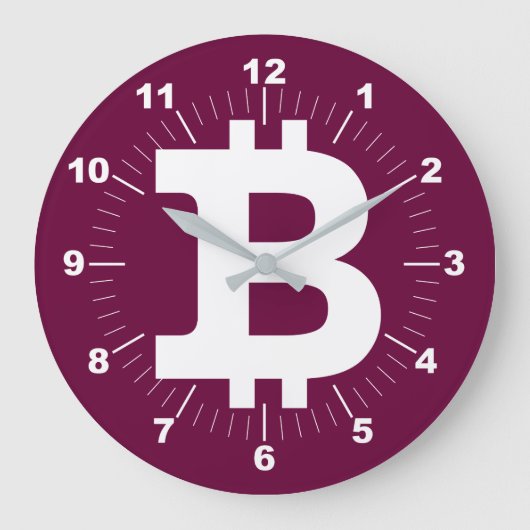 Bitcoin-Logo-Grafik-Geschäft, Bürowand Große Wanduhr (Vorderseite)